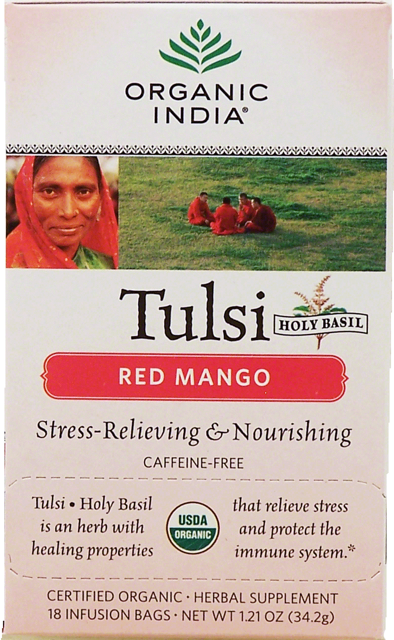 Organic India Tulsi red mango caffeine-free tea bags, holy basil, 18 infusion bags Full-Size Picture